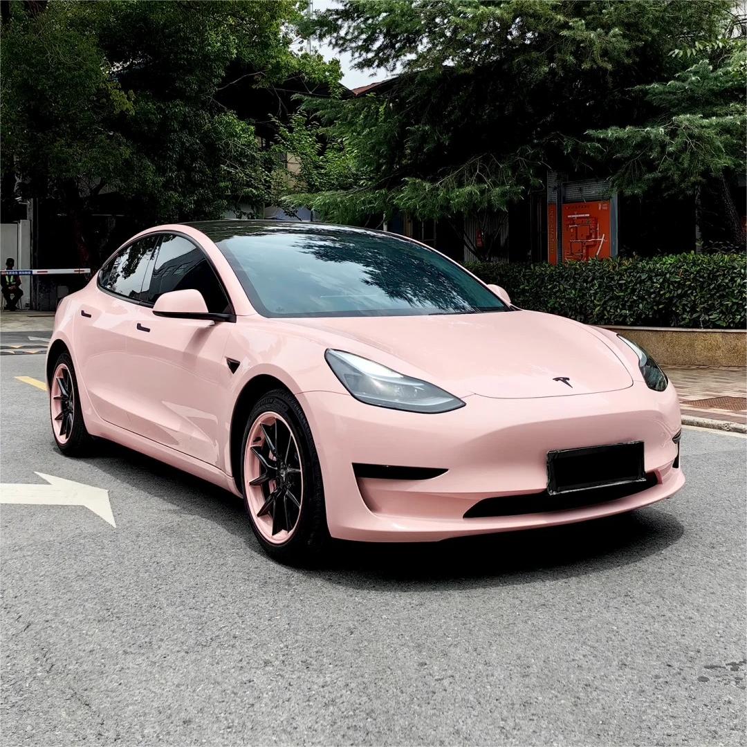 Gloss Pearl Baby Pink Car Vinyl Wrap PET product image 5 - Veloro gloss vinyl wrap